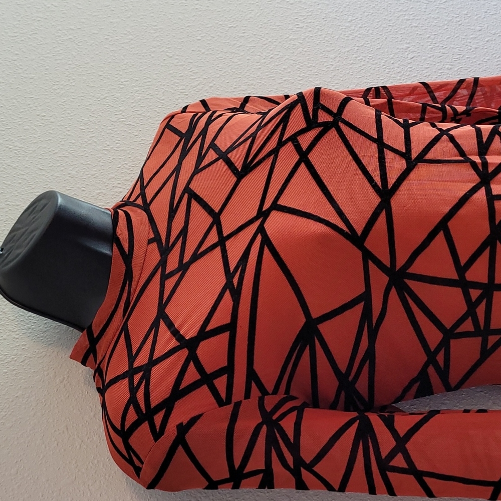 Geometric Patterned Orange Dress - Picture 4 of 5